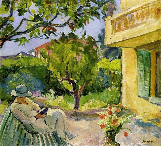 Lebasque, Henri Madame Lebasque Reading in the Garden Sweden oil painting art